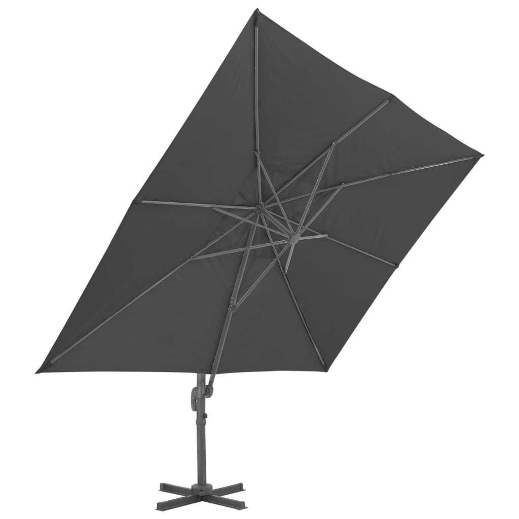 vidaXL Ampelschirm mit Aluminiummast 400 x 300 cm Anthrazit