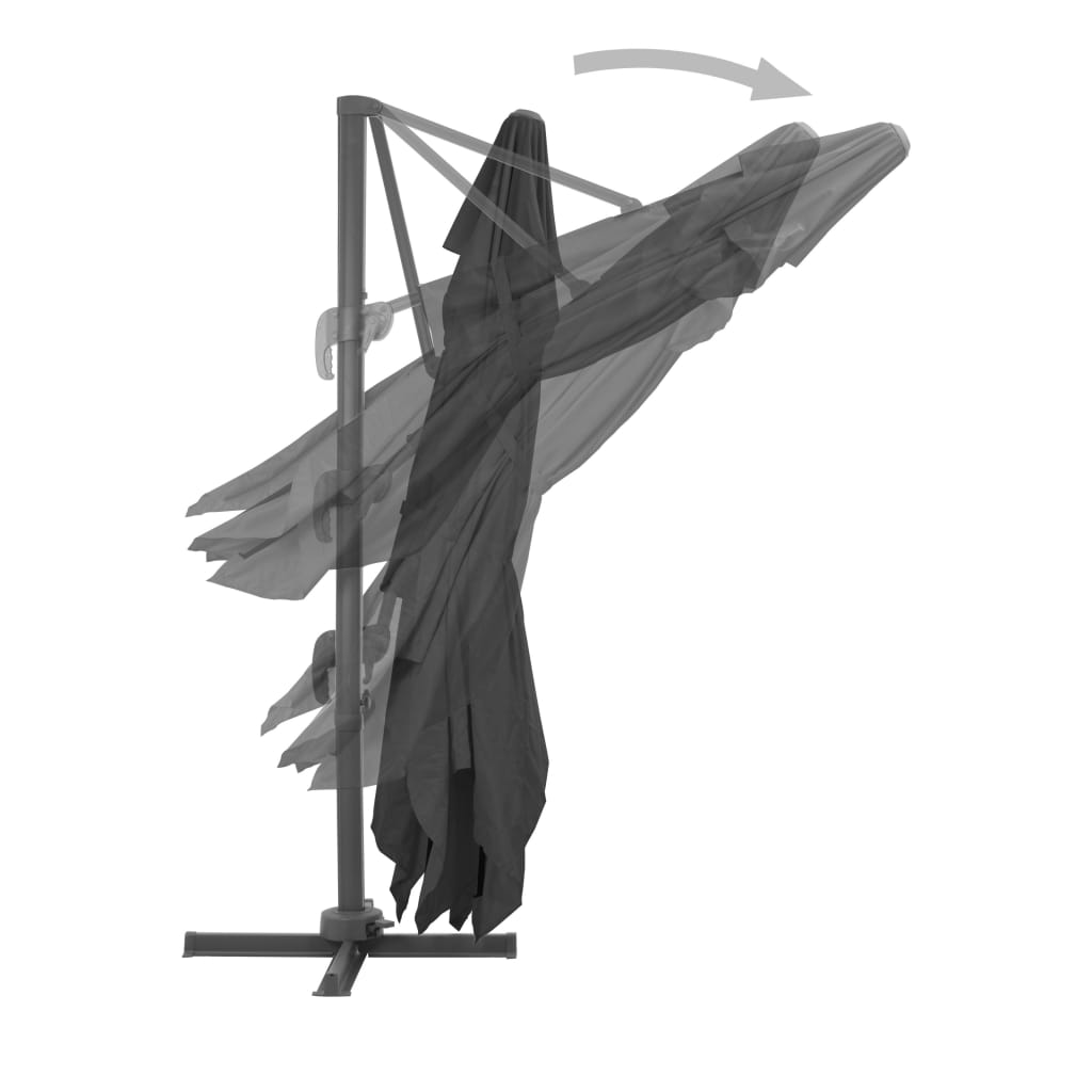 vidaXL Ampelschirm mit Aluminiummast 400 x 300 cm Anthrazit