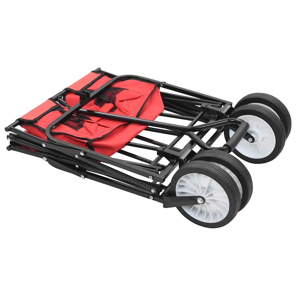 vidaXL Klappbarer Handwagen Stahl Rot