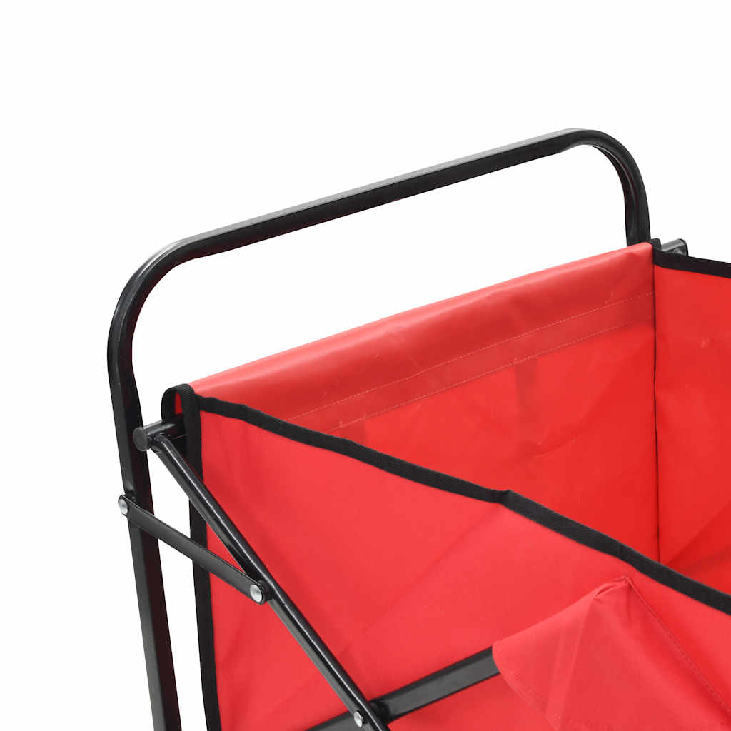vidaXL Klappbarer Handwagen Stahl Rot