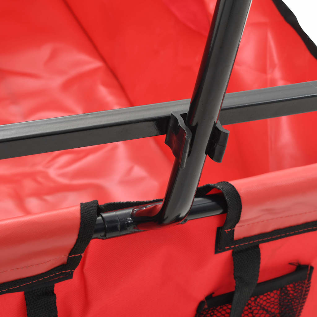 vidaXL Klappbarer Handwagen Stahl Rot