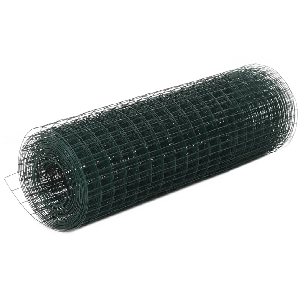 vidaXL Drahtzaun Stahl mit PVC-Beschichtung 25x1,2 m Grün