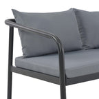 vidaXL 2-Sitzer-Gartenbank mit Auflagen Grau Aluminium