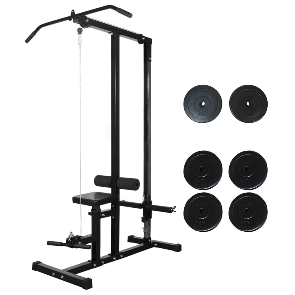 vidaXL Fitnessstation mit Gewichtsscheiben 40 kg