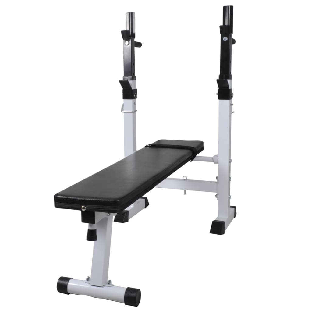 vidaXL Hantelbank mit Ablage, Langhantel und Kurzhantel Set 60,5 kg