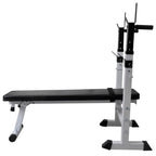 vidaXL Hantelbank mit Ablage, Langhantel und Kurzhantel Set 60,5 kg