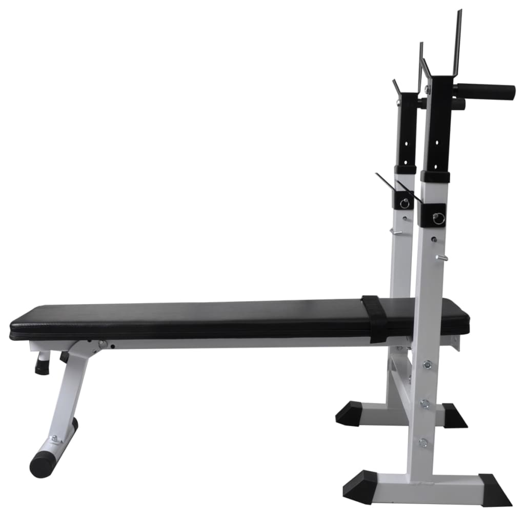 vidaXL Hantelbank mit Ablage, Langhantel und Kurzhantel Set 60,5 kg