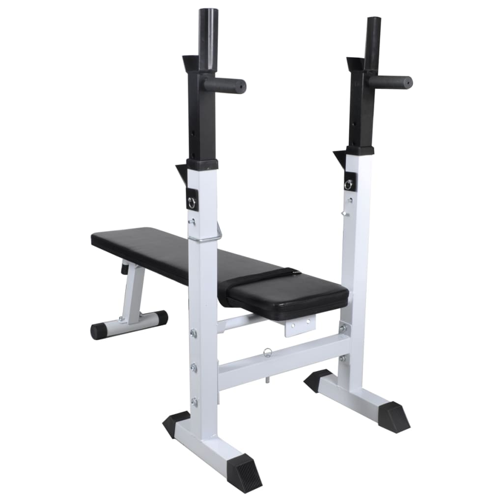 vidaXL Hantelbank mit Ablage, Langhantel und Kurzhantel Set 60,5 kg