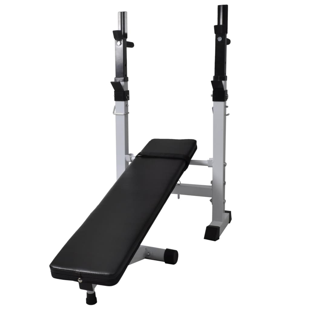 vidaXL Hantelbank mit Ablage, Langhantel und Kurzhantel Set 60,5 kg