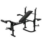 vidaXL Trainingsbank mit Ablage, Langhantel und Kurzhantel Set 60,5 kg