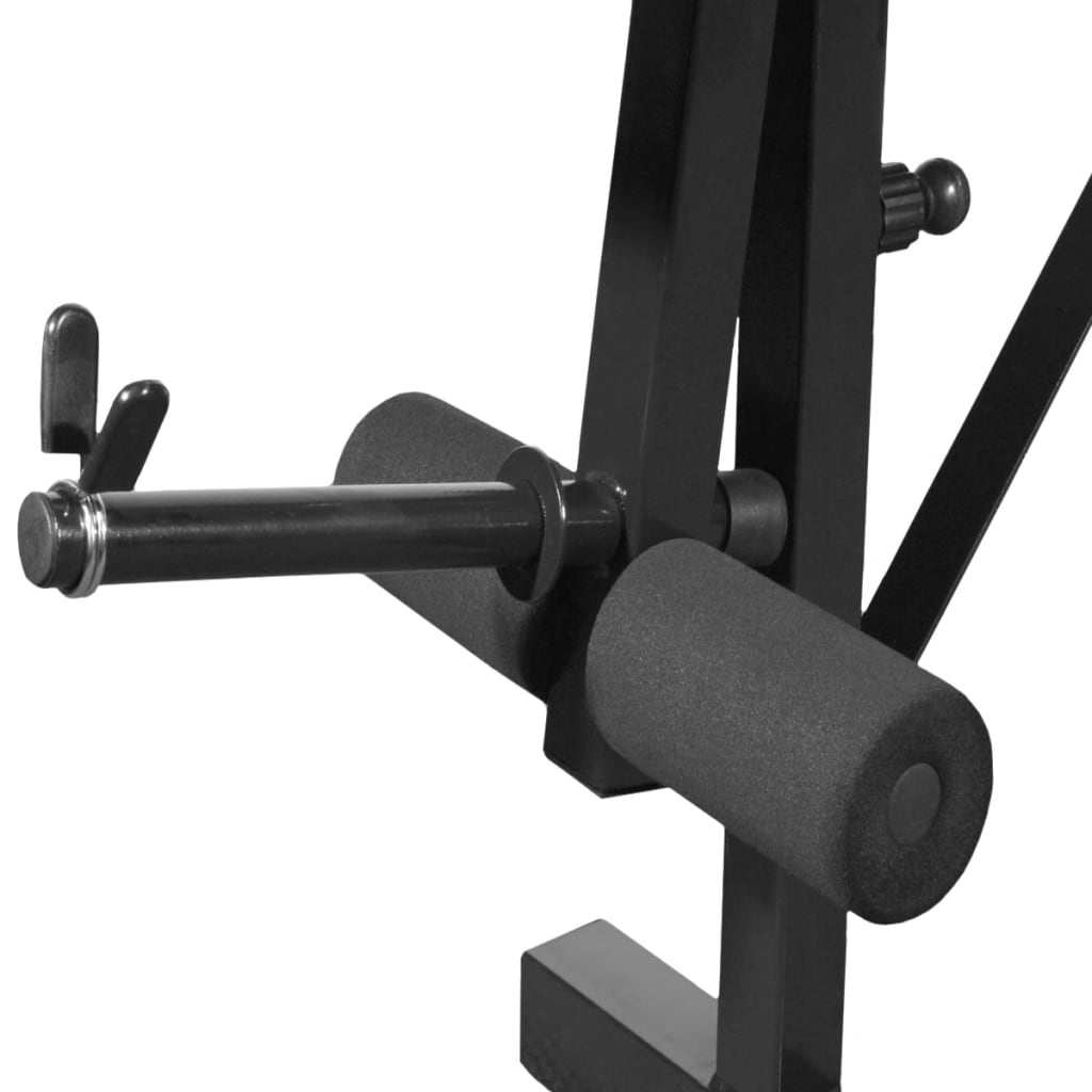 vidaXL Trainingsbank mit Ablage, Langhantel und Kurzhantel Set 60,5 kg