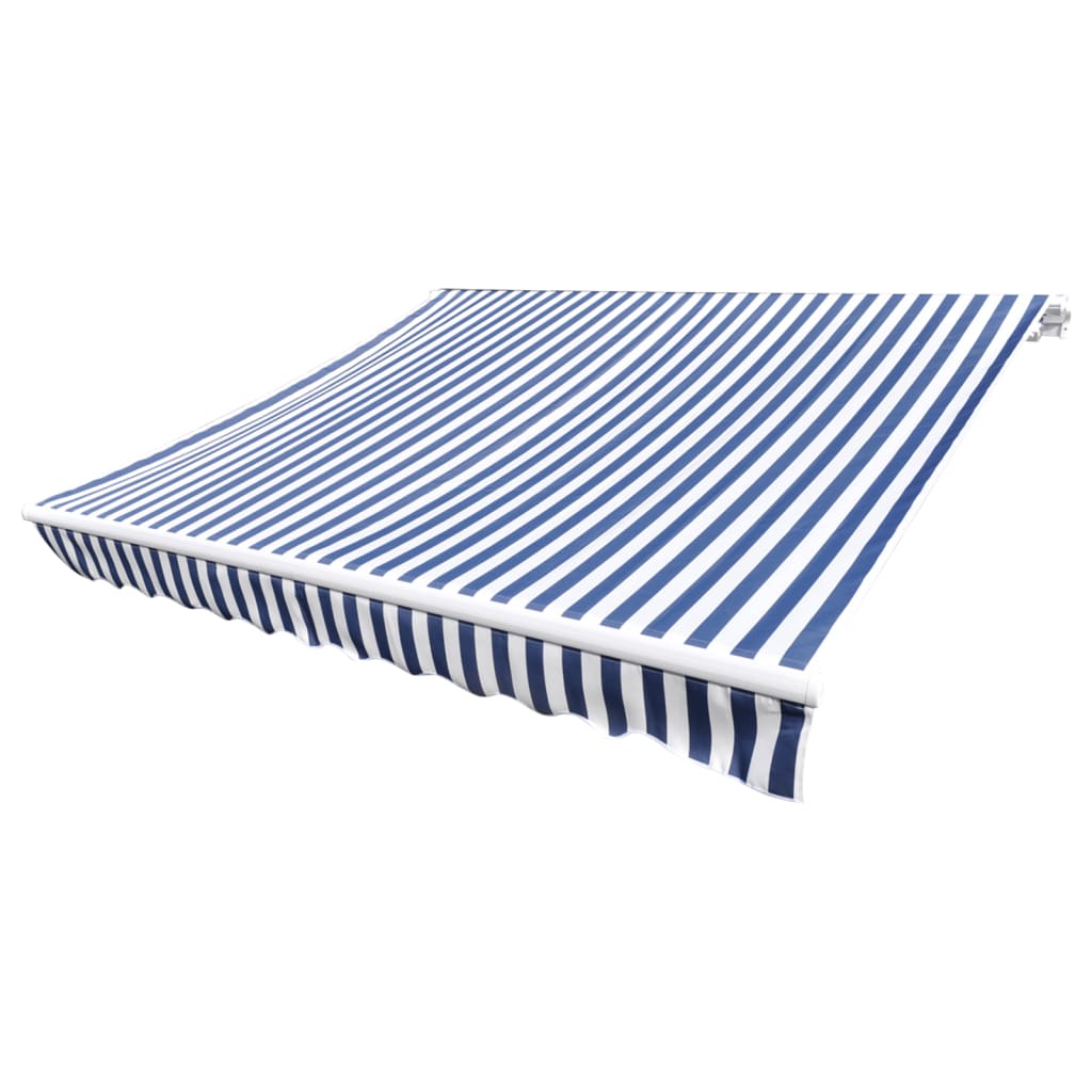vidaXL Markisenbespannung Canvas Blau & Weiß 3,5x2,5 m