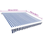 vidaXL Markisenbespannung Canvas Blau & Weiß 3,5x2,5 m