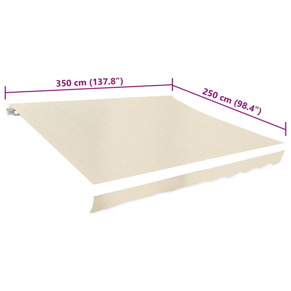 vidaXL Markisenbespannung Canvas Creme 3,5x2,5 m