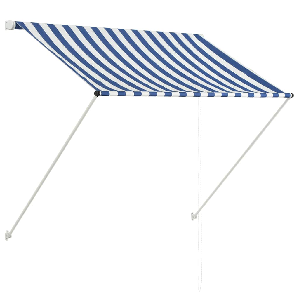 vidaXL Einziehbare Markise 150×150 cm Blau und Weiß