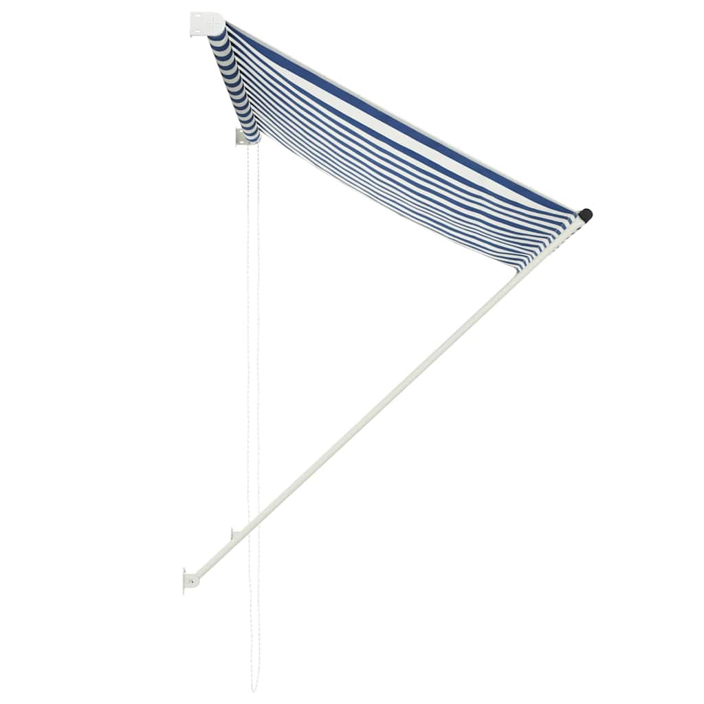 vidaXL Einziehbare Markise 150×150 cm Blau und Weiß