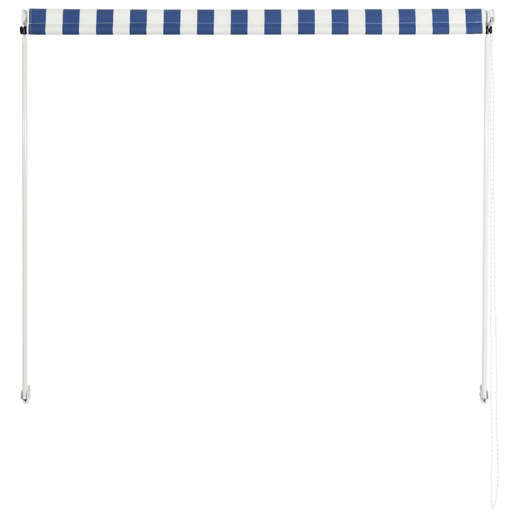 vidaXL Einziehbare Markise 150×150 cm Blau und Weiß
