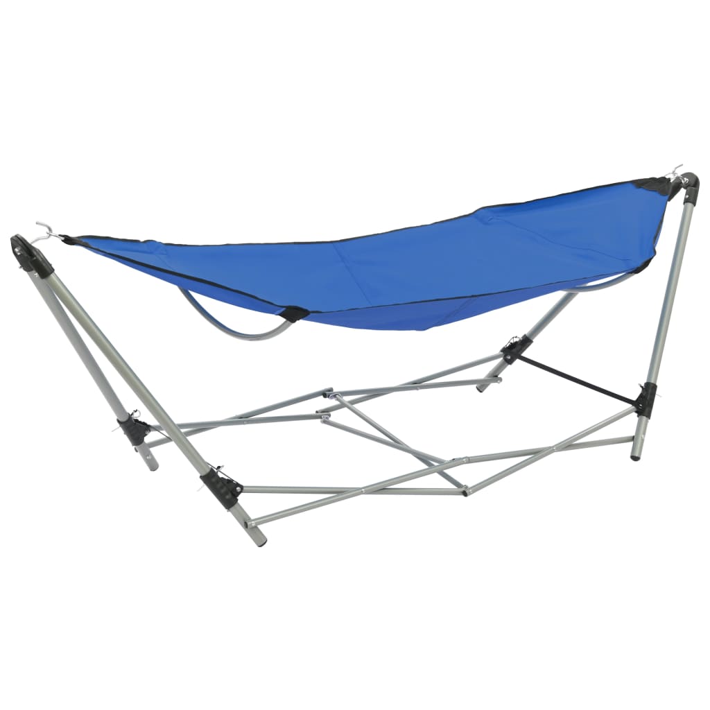 vidaXL Hängematte mit faltbarem Ständer Blau