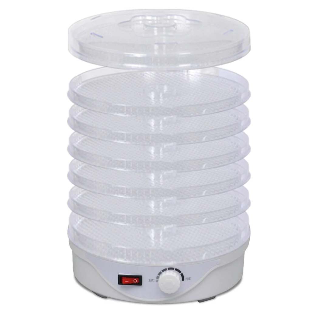 vidaXL Dörrgerät Rund 250 W 6 Ablagen