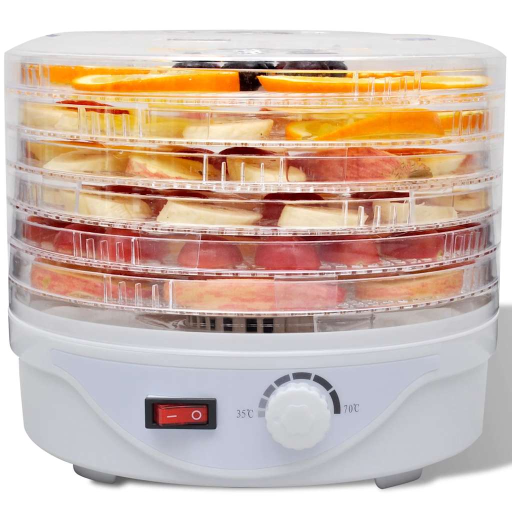 vidaXL Dörrgerät Rund 250 W 6 Ablagen
