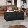 vidaXL Schatztruhe Holz Schwarz 90 x 51 x 42 cm