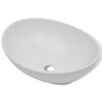 vidaXL Keramik Waschbecken 40 x 33 cm Oval Weiß