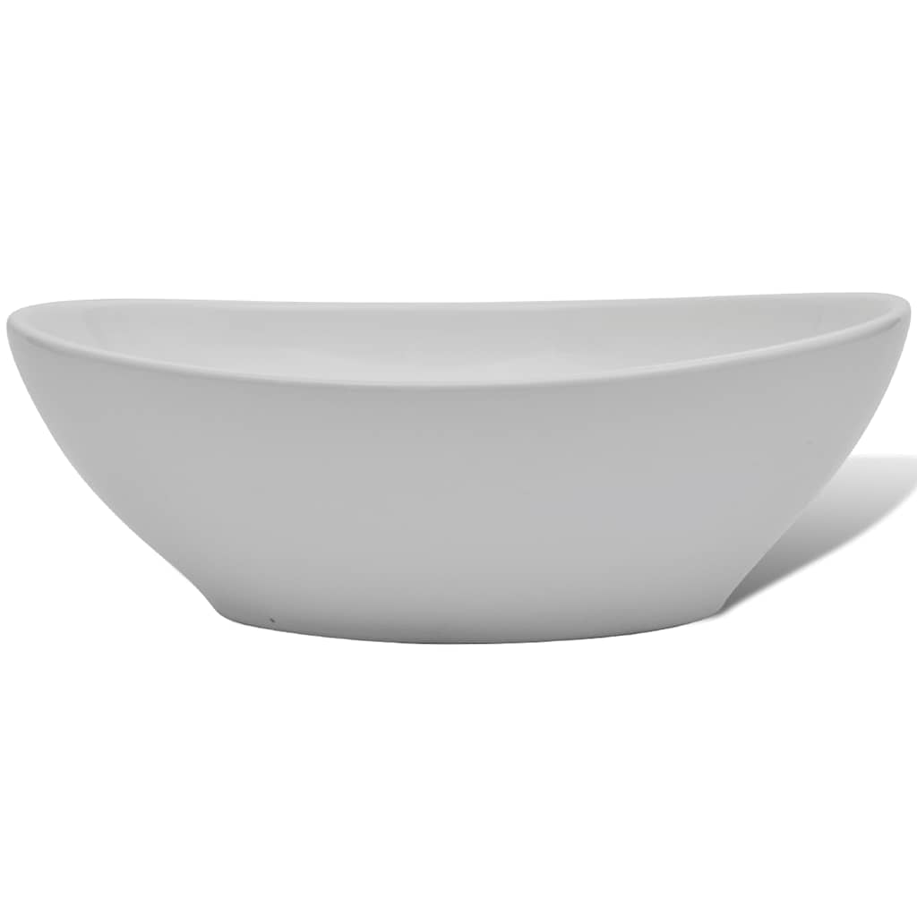 vidaXL Keramik Waschbecken 40 x 33 cm Oval Weiß