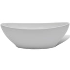 vidaXL Keramik Waschbecken 40 x 33 cm Oval Weiß