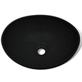 vidaXL Keramik Waschbecken 40 x 33 cm Schwarz