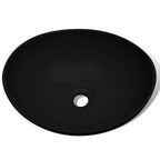 vidaXL Keramik Waschbecken 40 x 33 cm Schwarz