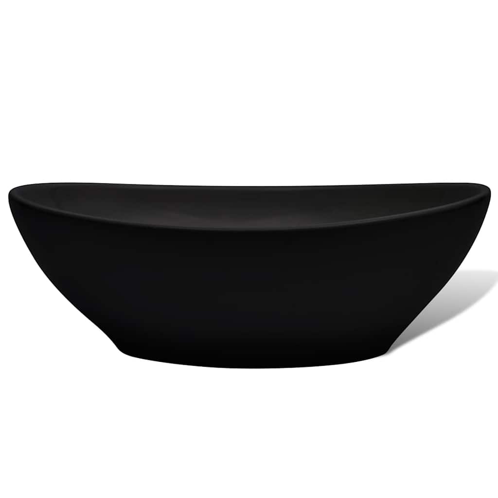 vidaXL Keramik Waschbecken 40 x 33 cm Schwarz