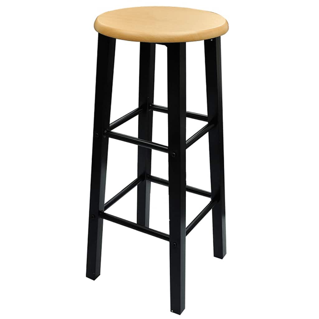 vidaXL Bartisch- und Hocker-Set 3-tlg. Holz und Stahl