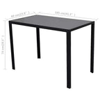vidaXL Essgruppe Tisch Stühle 5-tlg. Kunstleder Schwarz