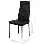 vidaXL Essgruppe Tisch Stühle 5-tlg. Kunstleder Schwarz