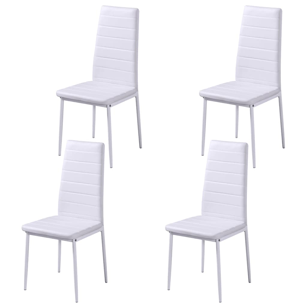 vidaXL Essgruppe Tisch Stühle 5-tlg. Kunstleder Schwarz und Weiß