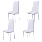 vidaXL Essgruppe Tisch Stühle 5-tlg. Kunstleder Schwarz und Weiß