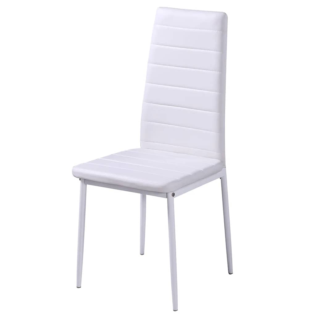 vidaXL Essgruppe Tisch Stühle 5-tlg. Kunstleder Schwarz und Weiß
