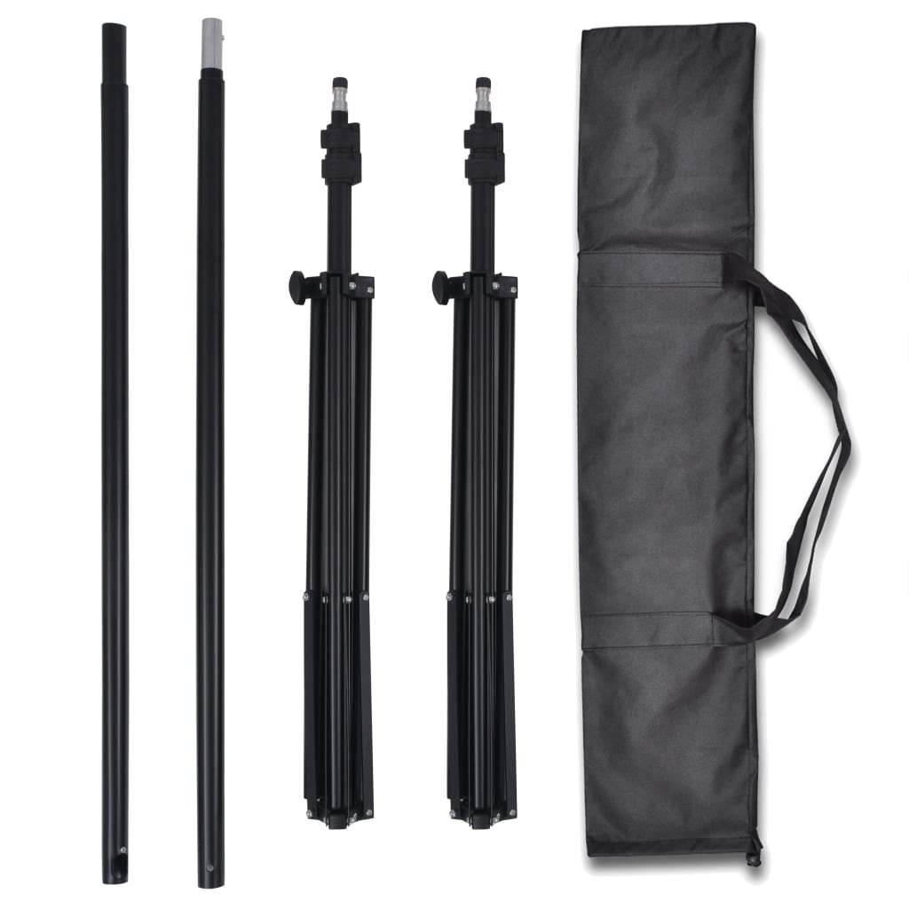 vidaXL Fotostudio Set 3 Baumwolle-Hintergründe Rahmen verstellbar 3x5m