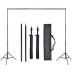 vidaXL Fotostudio Set 3 Baumwolle-Hintergründe Rahmen verstellbar 3x5m
