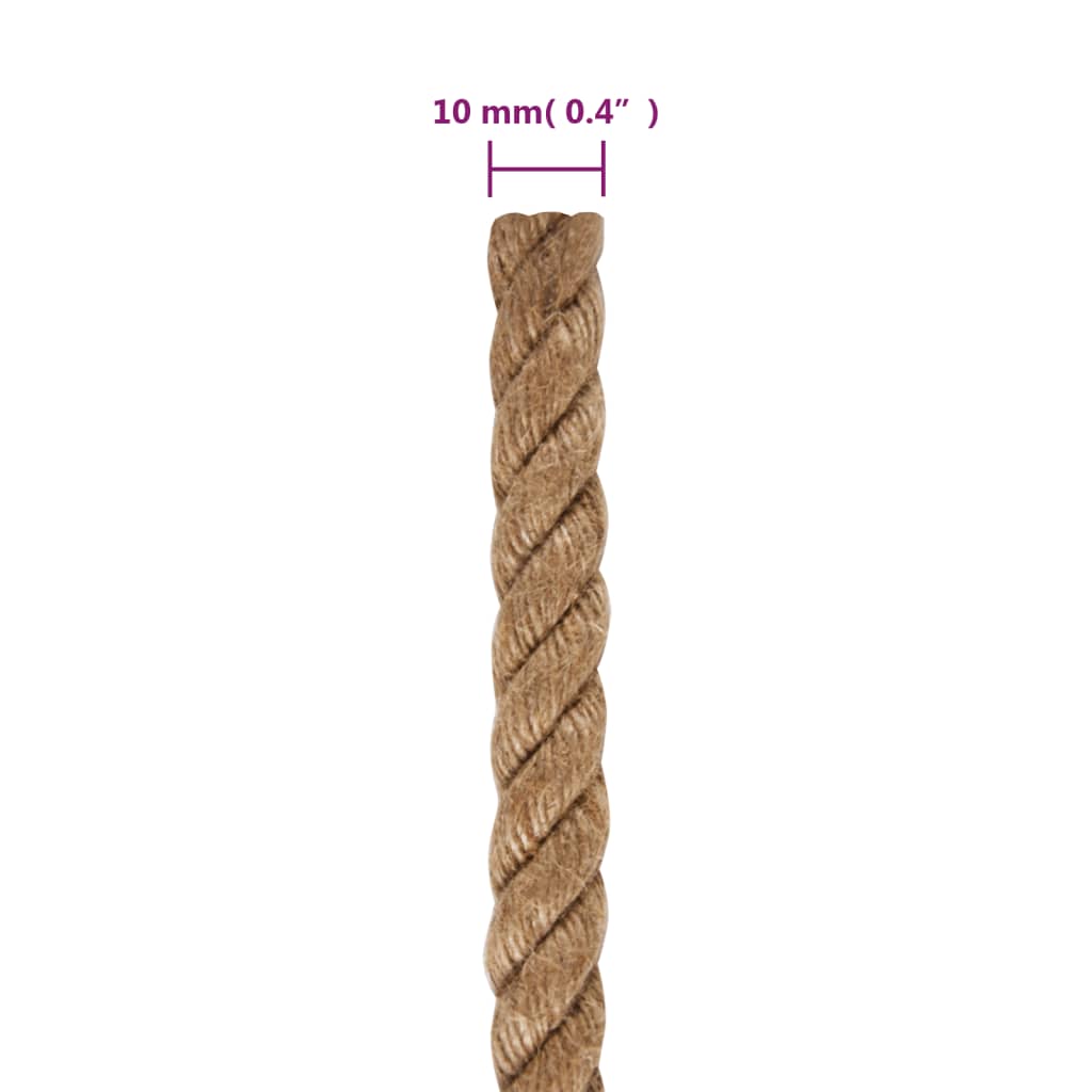vidaXL Seil 100 % Jute 10 mm 250 m