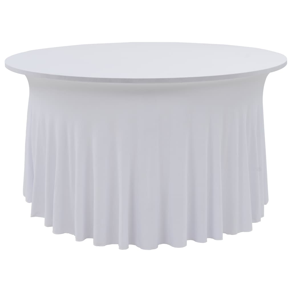 vidaXL 2 Stück Stretch-Tischdecken mit Rand Weiß 120x74 cm
