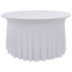 vidaXL 2 Stück Stretch-Tischdecken mit Rand Weiß 120x74 cm