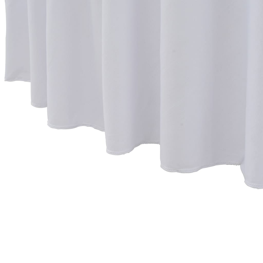 vidaXL 2 Stück Stretch-Tischdecken mit Rand Weiß 120x74 cm
