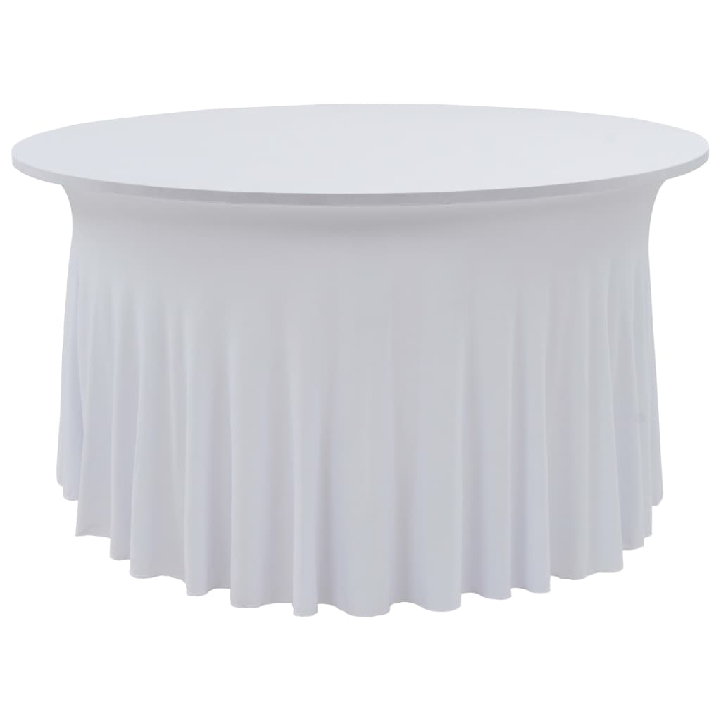 vidaXL 2 Stück Stretch-Tischdecken mit Rand Weiß 120x74 cm