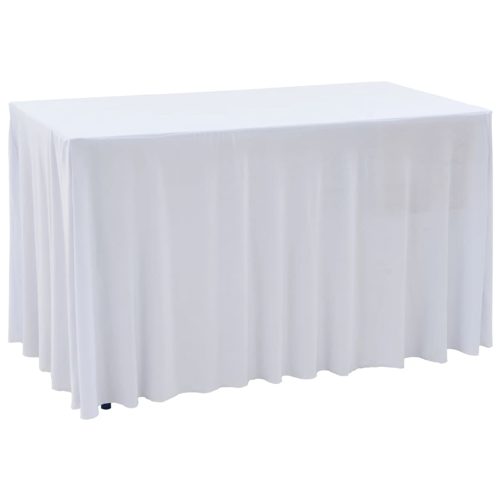vidaXL 2 Stück Stretch-Tischdecken mit Rand Weiß 120x74 cm