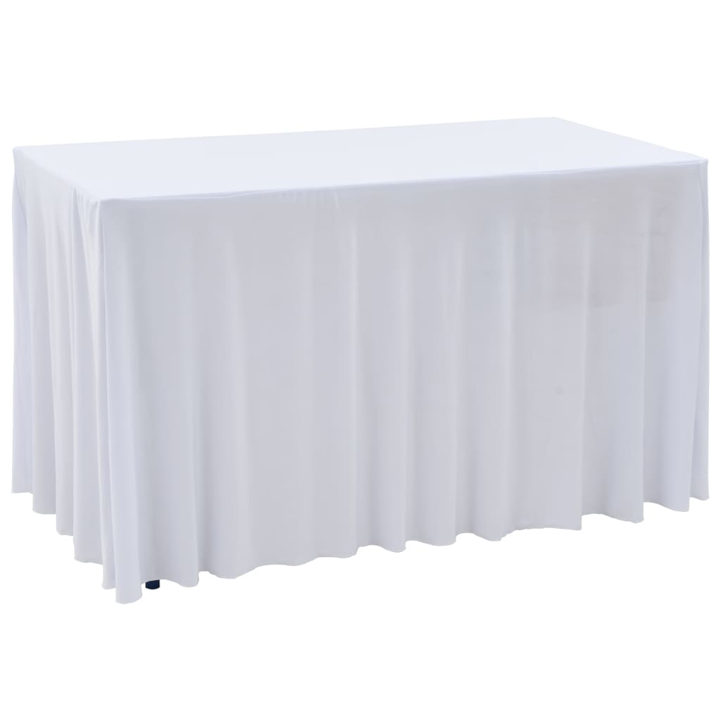 vidaXL 2 Stück Stretch-Tischdecken mit Rand Weiß 120x74 cm