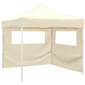 vidaXL Faltzelt mit 2 Wänden 291x291x315 cm Cremeweiß