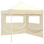 vidaXL Faltzelt mit 2 Wänden 291x291x315 cm Cremeweiß