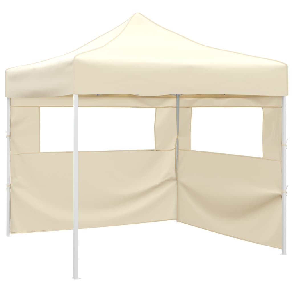 vidaXL Faltzelt mit 2 Wänden 291x291x315 cm Cremeweiß