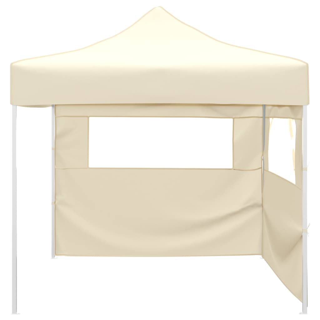 vidaXL Faltzelt mit 2 Wänden 291x291x315 cm Cremeweiß